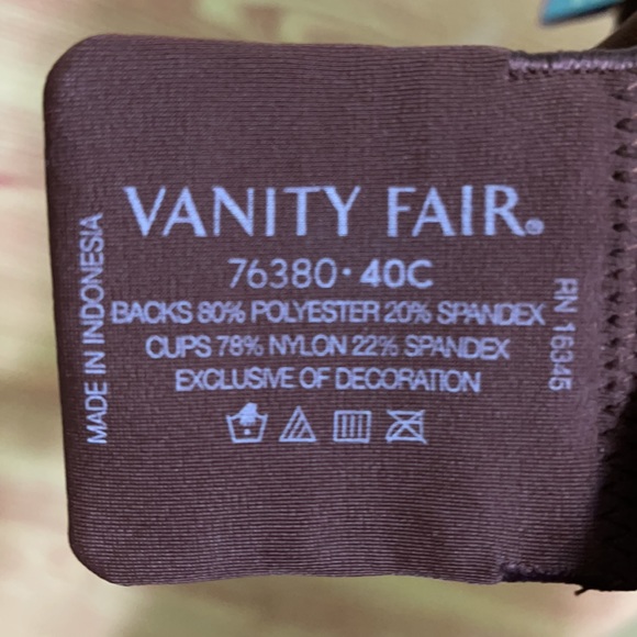 NWT Vanity Fair cappuccino colored bra size 40C - Picture 5 of 5